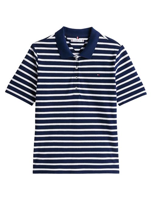 Polo donna blu/bianco in cotone Tommy Hilfiger | WW0WW432250X4